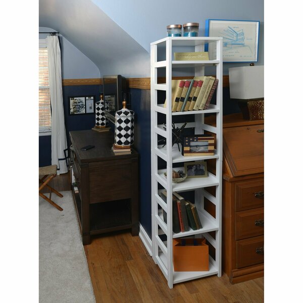 Regency Regency Flip Flop 67 in 6 Shelf High Folding, No Tools Assembly, Wood Bookcase- White FFSQ6712WH